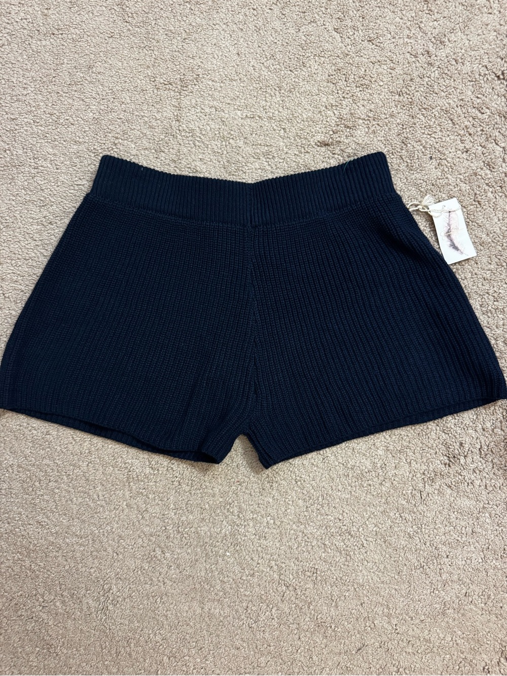 Jessica Simpson Navy Blue Ribbed High Waist Knit Shorts